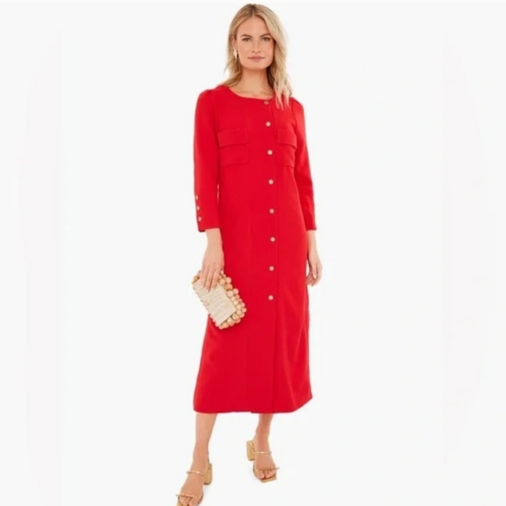 Tuckernuck Red Barnett Midi Dress Size Large